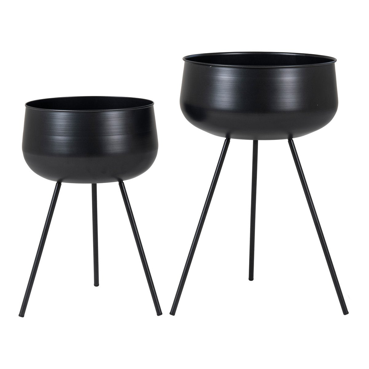 House Nordic ApS - Ardola Bloempotten - Zwart, Staal - Set van 2 - Deco Delights