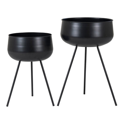 House Nordic ApS - Ardola Bloempotten - Zwart, Staal - Set van 2 - Deco Delights