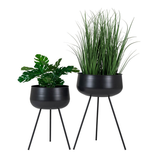 House Nordic ApS - Ardola Bloempotten - Zwart, Staal - Set van 2 - Deco Delights