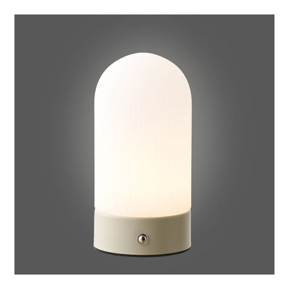 House Nordic ApS - Ashford Tafellamp, metaal/PE, oplaadbaar, beige/wit - Deco Delights