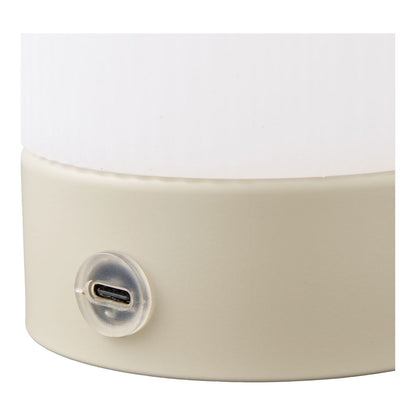 House Nordic ApS - Ashford Tafellamp, metaal/PE, oplaadbaar, beige/wit - Deco Delights