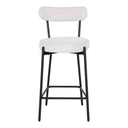 House Nordic ApS - Badalona Counter Chair - Wit Bouclé, zwarte poten, 46x39x90 cm - Deco Delights