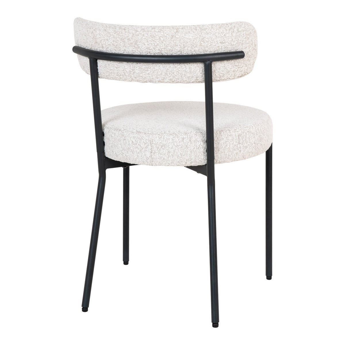 House Nordic ApS - Badalona Eetkamerstoel - Wit Bouclé, Zwarte Poten - Set van 2 - Deco Delights