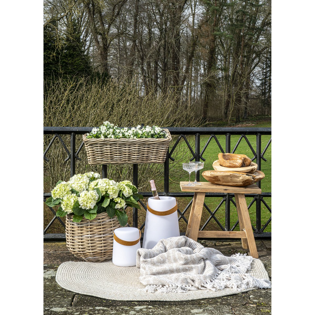 House Nordic ApS - Barcelona Bank - Natuurlijk, Teak, 50x25x45cm - Deco Delights