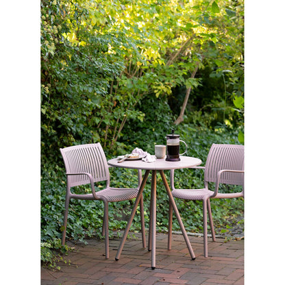 House Nordic ApS - Barletta Bistrotafel, polypropyleen/staal, taupe, ø70x73,5 cm - Deco Delights