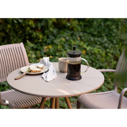 House Nordic ApS - Barletta Bistrotafel, polypropyleen/staal, taupe, ø70x73,5 cm - Deco Delights