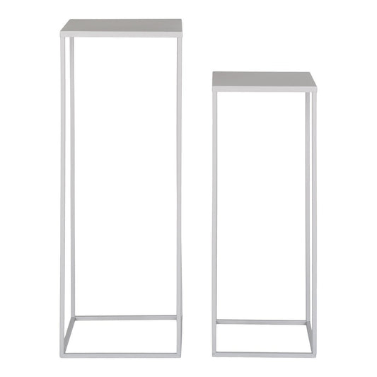 House Nordic ApS - Beja Bloemenstandaard - Bloemenstandaard, staal, koel grijs, set van 2 - Deco Delights