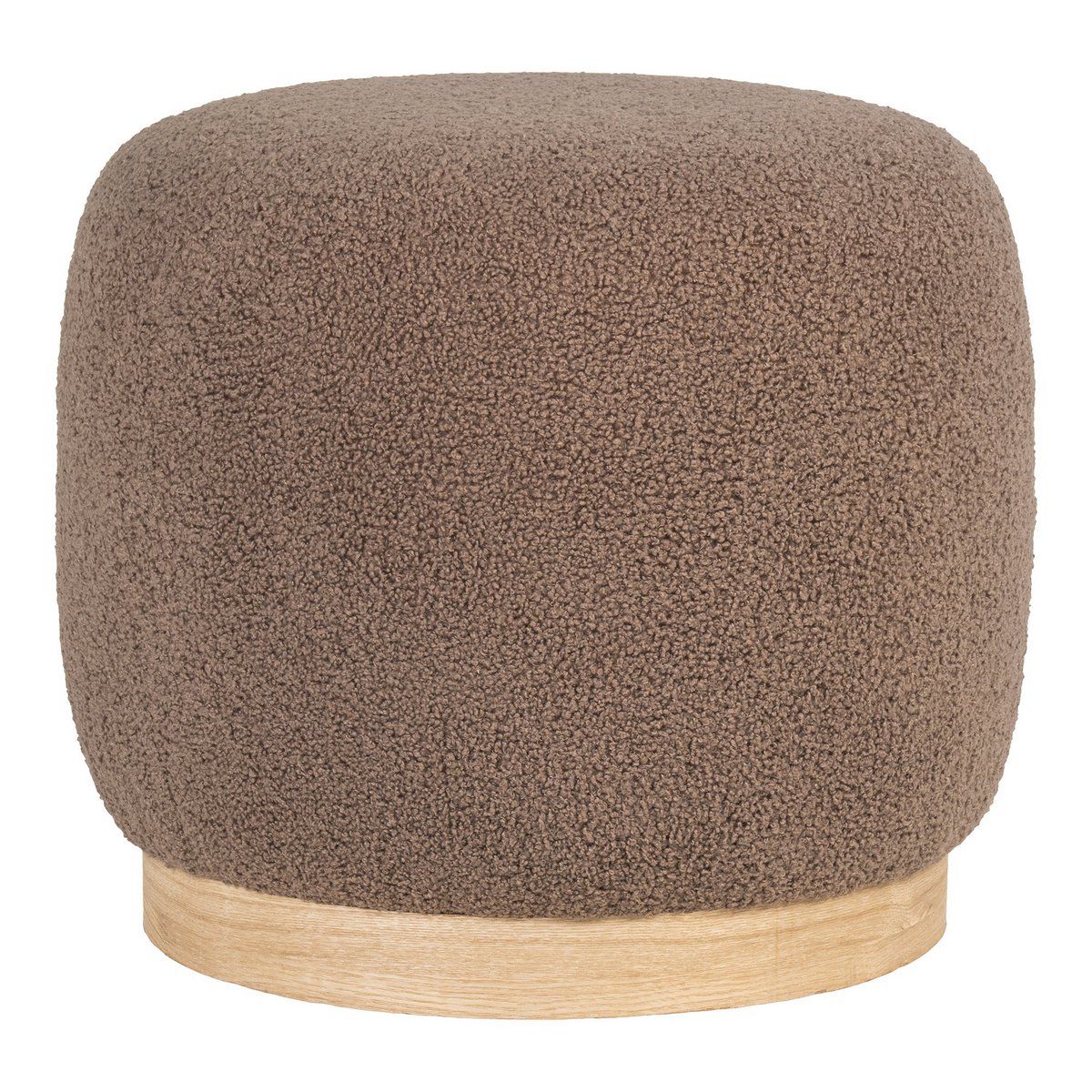 House Nordic ApS - Belfort Poef - Poef in Bouclé, bruin, Ø44,5x40 cm, HN1238 - Deco Delights
