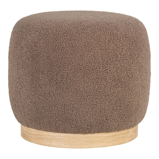 House Nordic ApS - Belfort Poef - Poef in Bouclé, bruin, Ø44,5x40 cm, HN1238 - Deco Delights