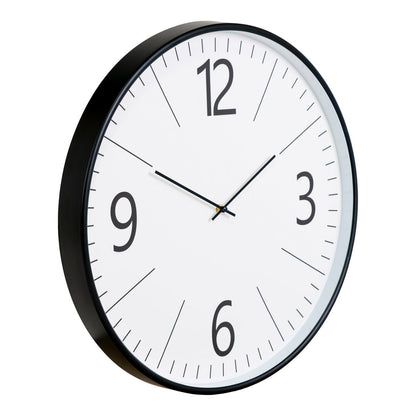 House Nordic ApS - Biel Wandklok - Zwart/Wit, Glas/Kunststof, Ø51 cm - Deco Delights