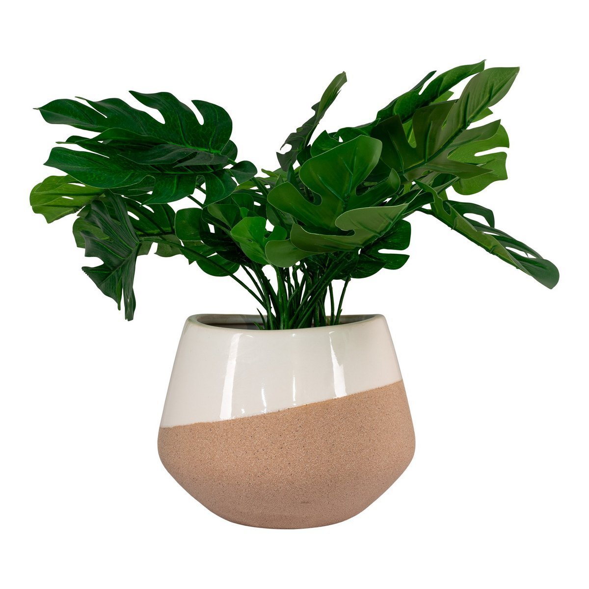 House Nordic ApS - Bloempot - Bloempot in keramiek, beige/bruin, rond, Ø20,5x15 cm - Deco Delights