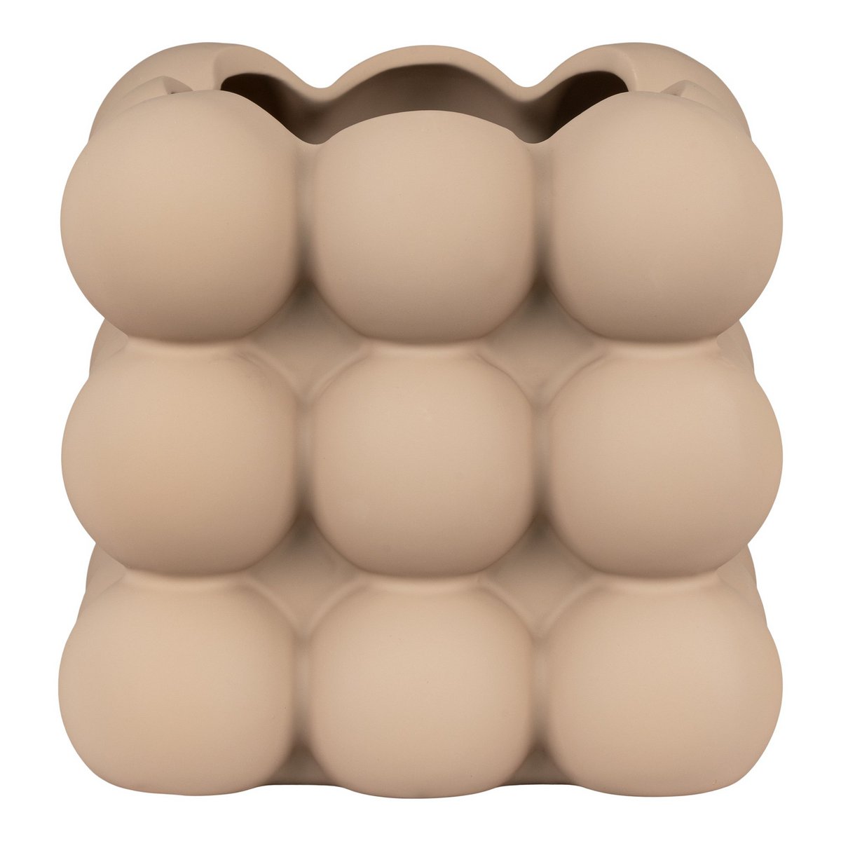 House Nordic ApS - Bloempot - Bloempot in keramiek, bruin, 13,5x13,5x13 cm - Deco Delights