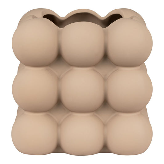 House Nordic ApS - Bloempot - Bloempot in keramiek, bruin, 13,5x13,5x13 cm - Deco Delights
