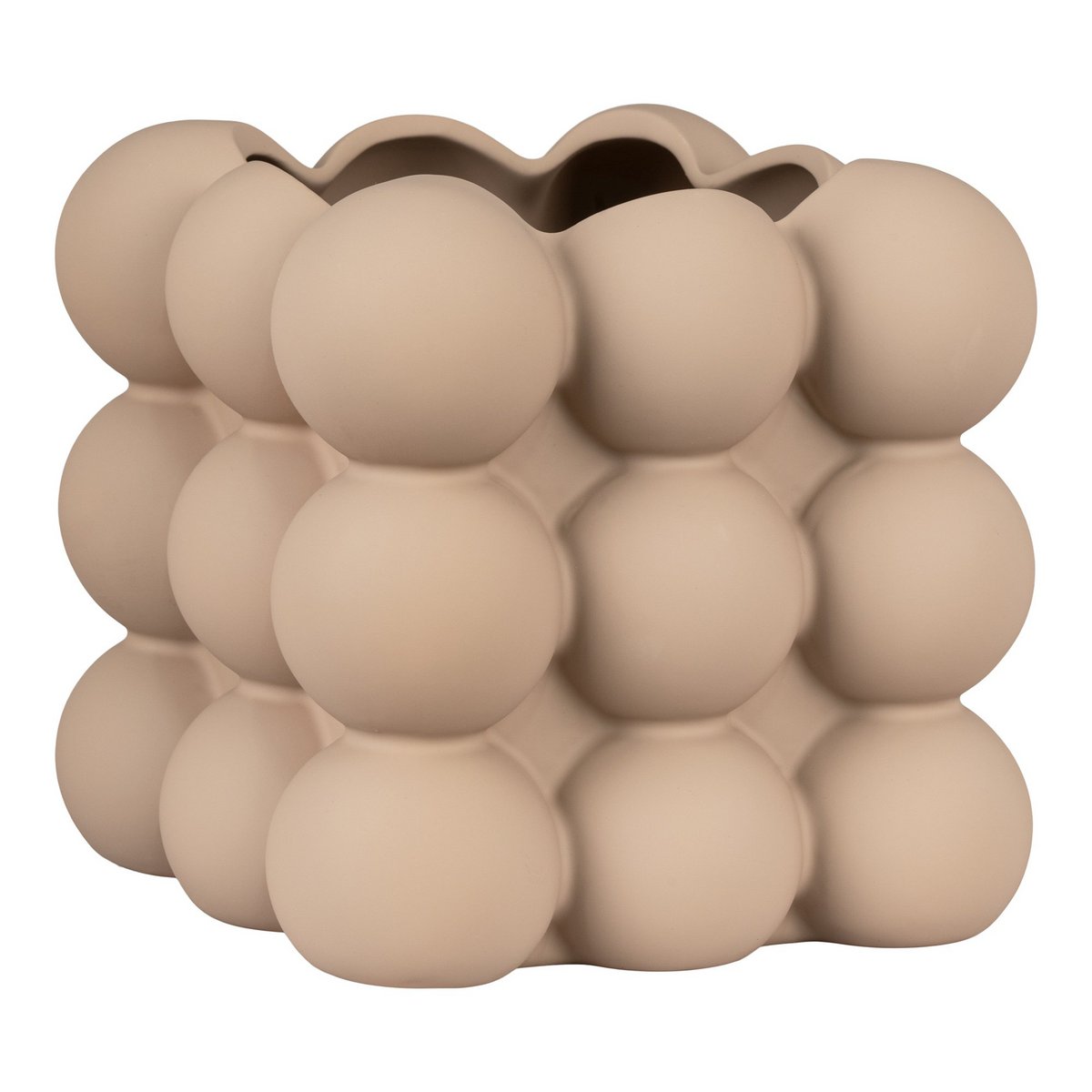 House Nordic ApS - Bloempot - Bloempot in keramiek, bruin, 13,5x13,5x13 cm - Deco Delights