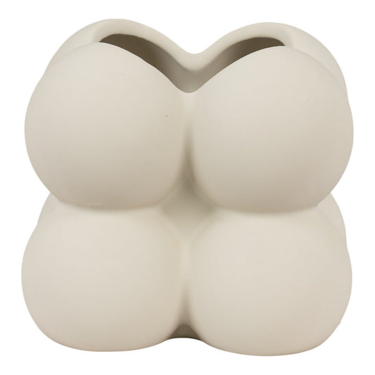 House Nordic ApS - Bloempot - Bloempot van keramiek, grijs, 9x9x8 cm - Deco Delights