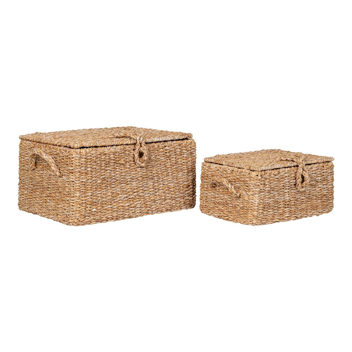 House Nordic ApS - Bogra Basket - Mand, zeegras/ijzer, naturel, set van 2 - Deco Delights