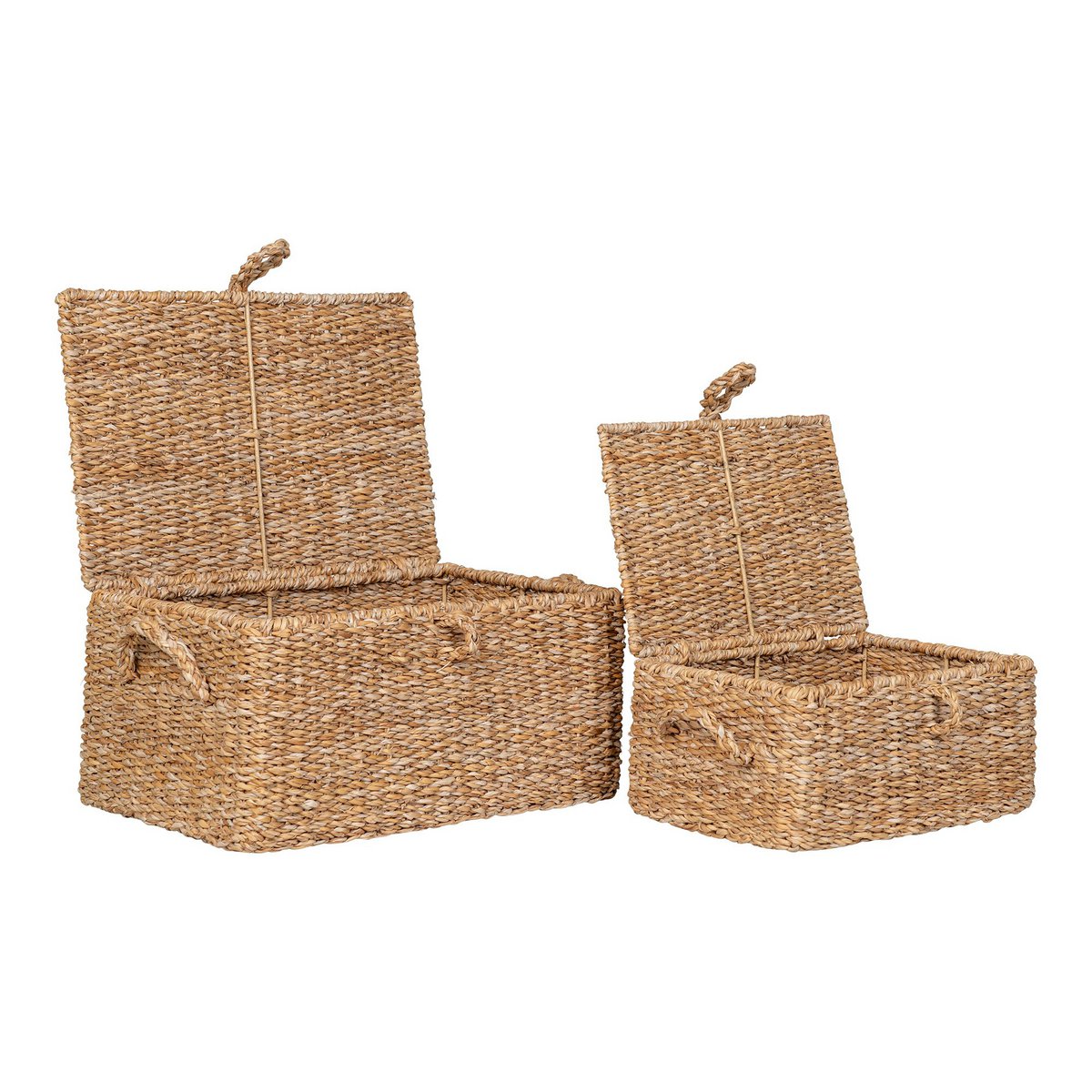 House Nordic ApS - Bogra Basket - Mand, zeegras/ijzer, naturel, set van 2 - Deco Delights