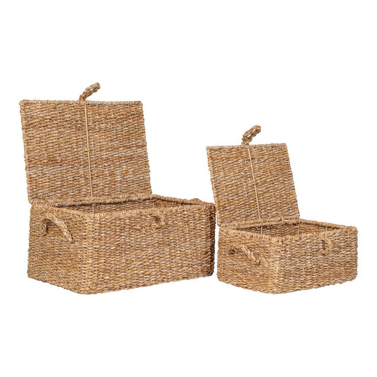 House Nordic ApS - Bogra Basket - Mand, zeegras/ijzer, naturel, set van 2 - Deco Delights