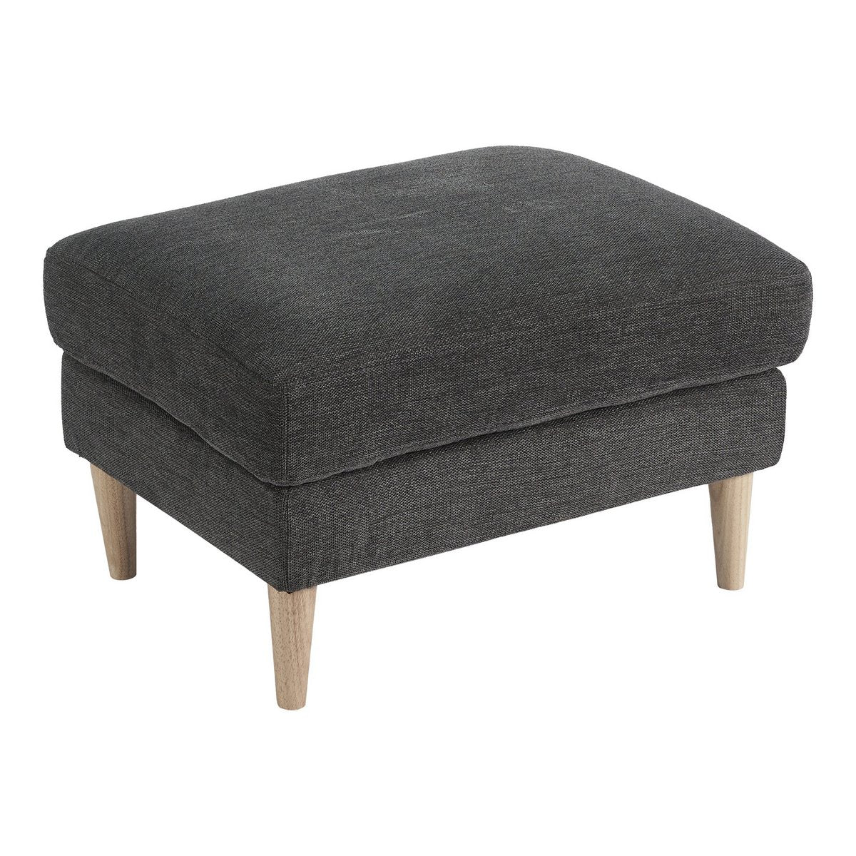 House Nordic ApS - Bologna Poef - Poef, donkergrijs met naturel houten poten, HN1045 - Deco Delights