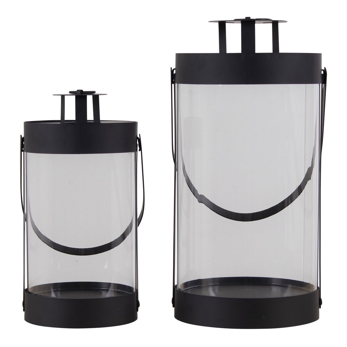 House Nordic ApS - Bondi-lantaarns - Zwart, staal/glas - Set van 2 - Deco Delights
