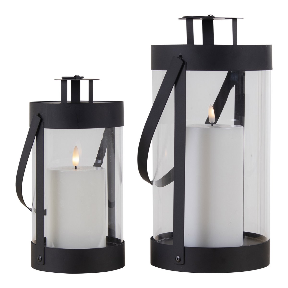 House Nordic ApS - Bondi-lantaarns - Zwart, staal/glas - Set van 2 - Deco Delights