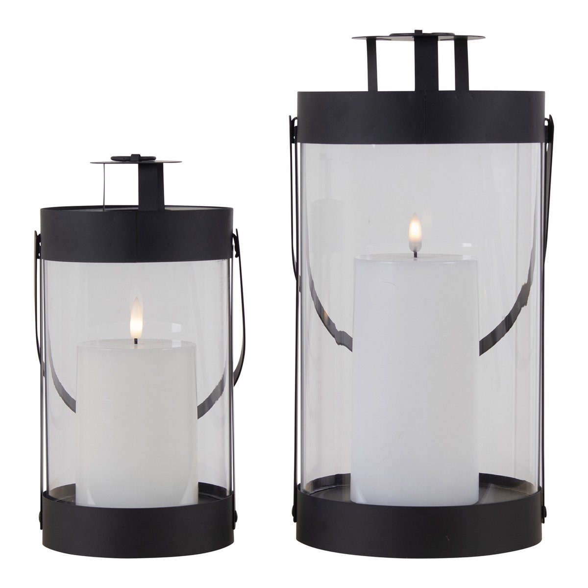 House Nordic ApS - Bondi-lantaarns - Zwart, staal/glas - Set van 2 - Deco Delights