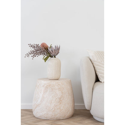House Nordic ApS - Bonn -bijzettafel - Natural, Fiberclay, Ø47.5x41 cm - Deco Delights