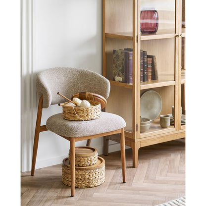 House Nordic ApS - Botofte Manden met houten deksel, waterhyacint, naturel, set van 3 - Deco Delights