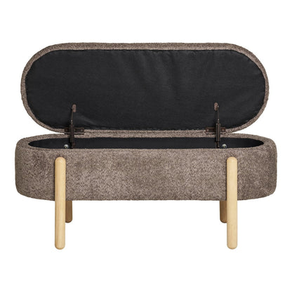 House Nordic ApS - Branca Bench - Brown/Natural, polyester/schuim/multiplex, 98x41x48 cm - Deco Delights