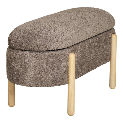 House Nordic ApS - Branca Bench - Brown/Natural, polyester/schuim/multiplex, 98x41x48 cm - Deco Delights