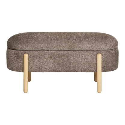 House Nordic ApS - Branca Bench - Brown/Natural, polyester/schuim/multiplex, 98x41x48 cm - Deco Delights