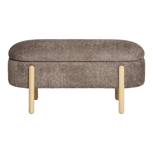 House Nordic ApS - Branca Bench - Brown/Natural, polyester/schuim/multiplex, 98x41x48 cm - Deco Delights