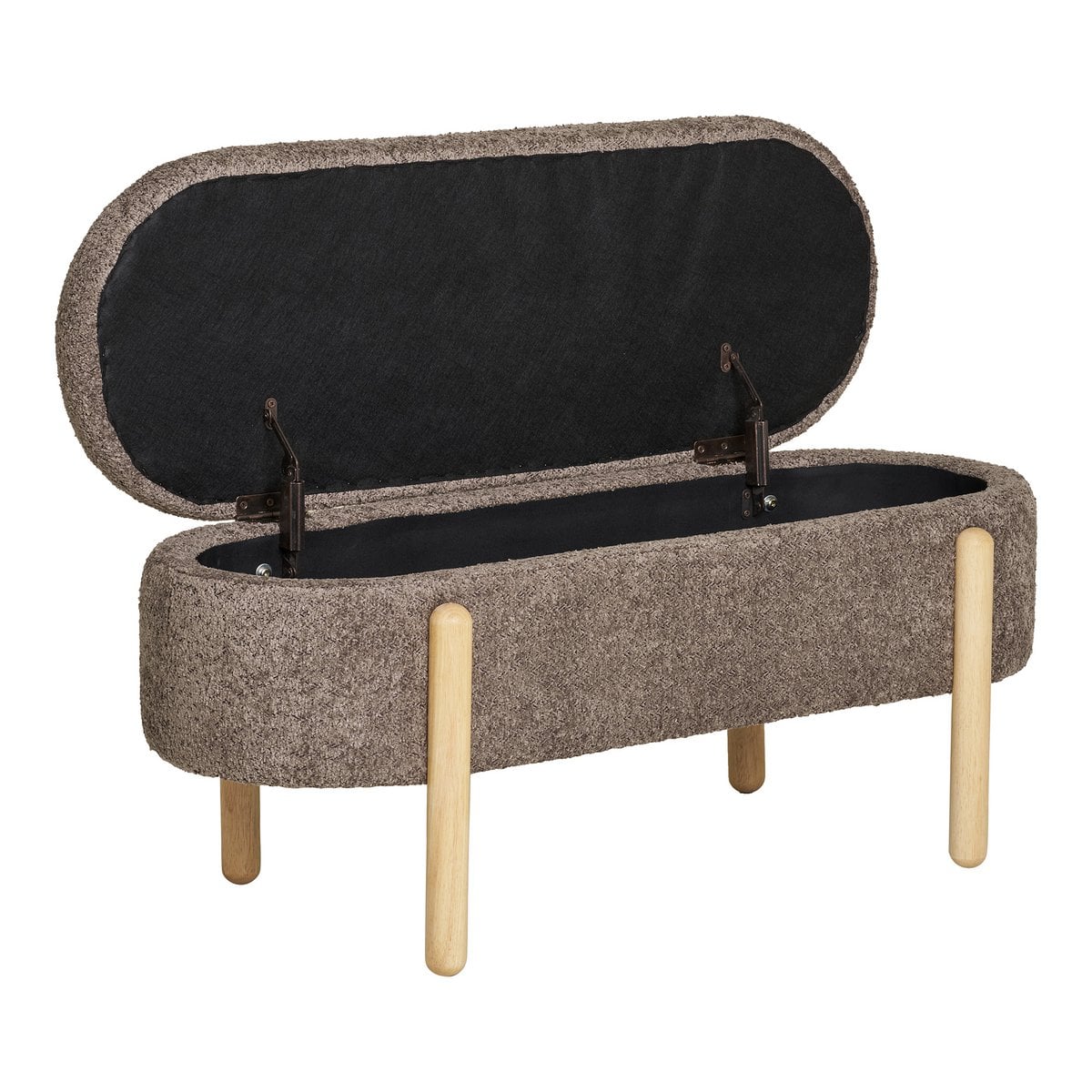 House Nordic ApS - Branca Bench - Brown/Natural, polyester/schuim/multiplex, 98x41x48 cm - Deco Delights