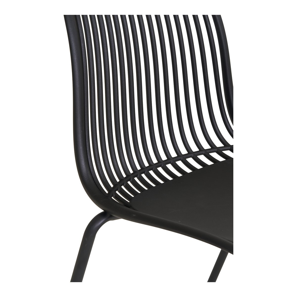 House Nordic ApS - Branson Garden Chair - Zwart, stapelbaar, 55x46,5x82 cm - set van 4 - Deco Delights