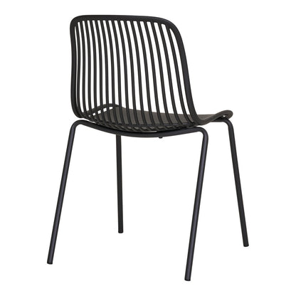 House Nordic ApS - Branson Garden Chair - Zwart, stapelbaar, 55x46,5x82 cm - set van 4 - Deco Delights