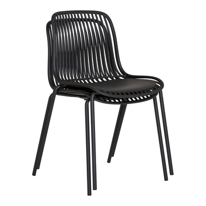 House Nordic ApS - Branson Garden Chair - Zwart, stapelbaar, 55x46,5x82 cm - set van 4 - Deco Delights