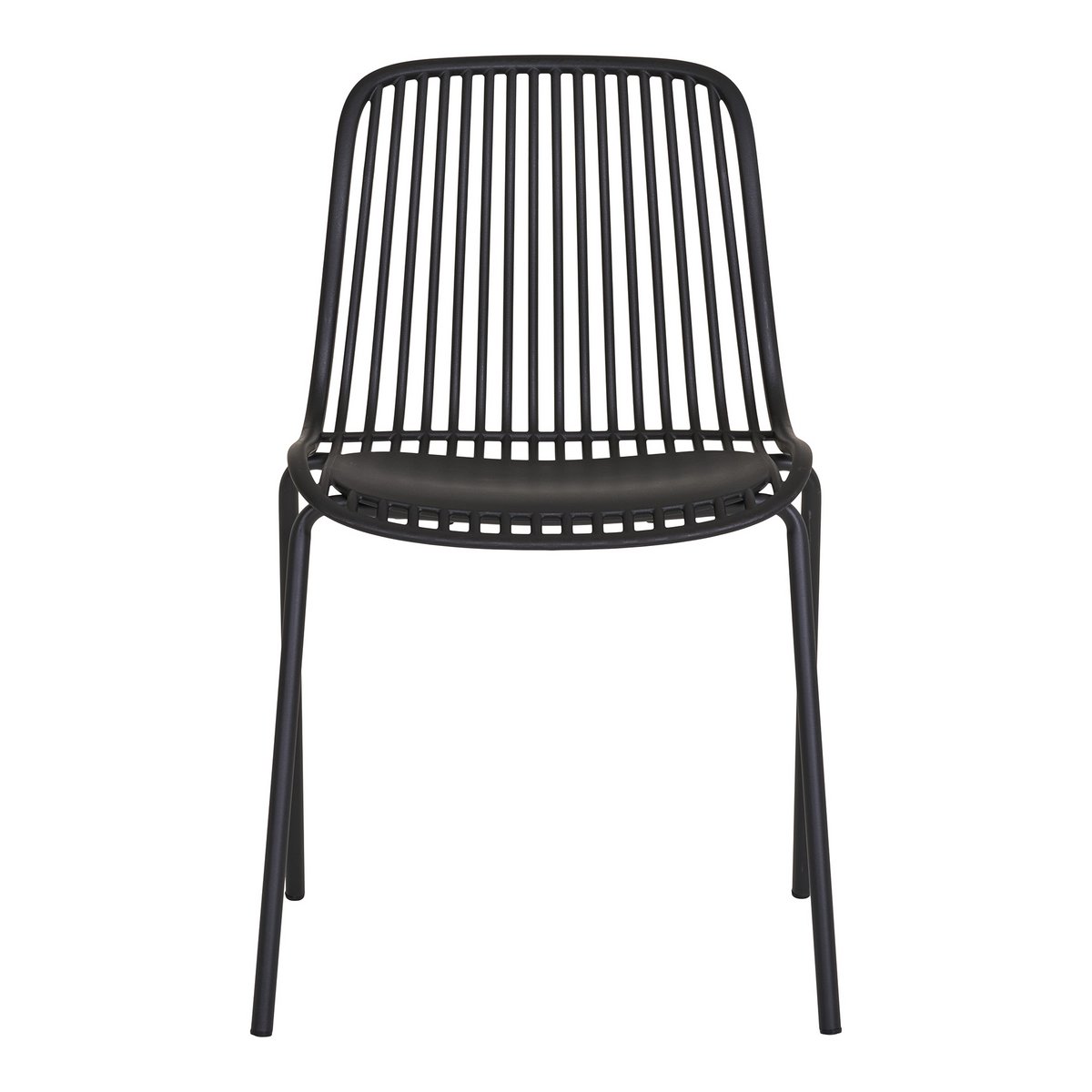 House Nordic ApS - Branson Garden Chair - Zwart, stapelbaar, 55x46,5x82 cm - set van 4 - Deco Delights