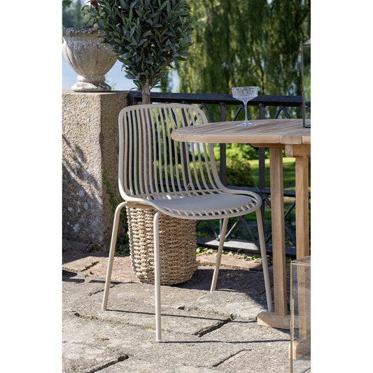 House Nordic ApS - Branson Garden stoel - zand, stapelbaar, 55x46,5x82 cm - set van 4 - Deco Delights