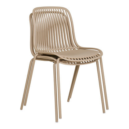 House Nordic ApS - Branson Garden stoel - zand, stapelbaar, 55x46,5x82 cm - set van 4 - Deco Delights