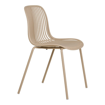 House Nordic ApS - Branson Garden stoel - zand, stapelbaar, 55x46,5x82 cm - set van 4 - Deco Delights