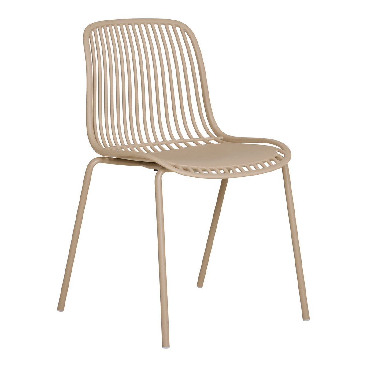 House Nordic ApS - Branson Garden stoel - zand, stapelbaar, 55x46,5x82 cm - set van 4 - Deco Delights