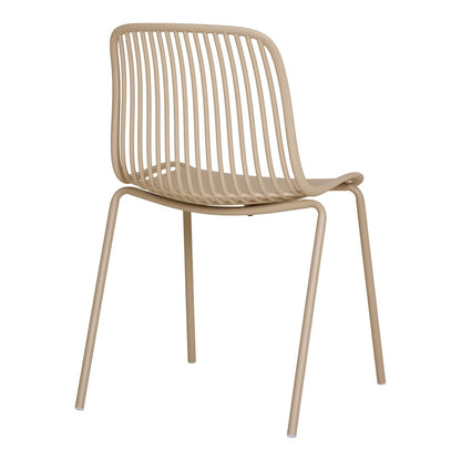 House Nordic ApS - Branson Garden stoel - zand, stapelbaar, 55x46,5x82 cm - set van 4 - Deco Delights