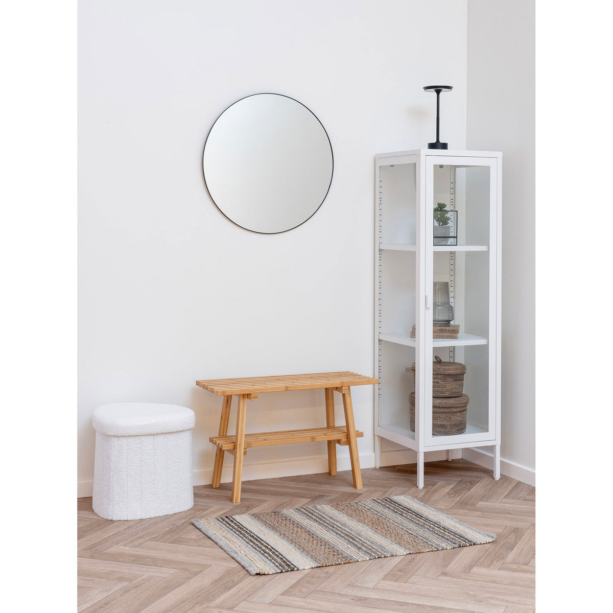 House Nordic ApS - Brisbane Metalen kast Wit 35x40x140 cm - Deco Delights Metalen kast