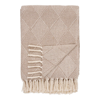 House Nordic ApS - Bursa Plaid - Taupe/Beige, Katoen, Polyester, 130x180 cm - Deco Delights