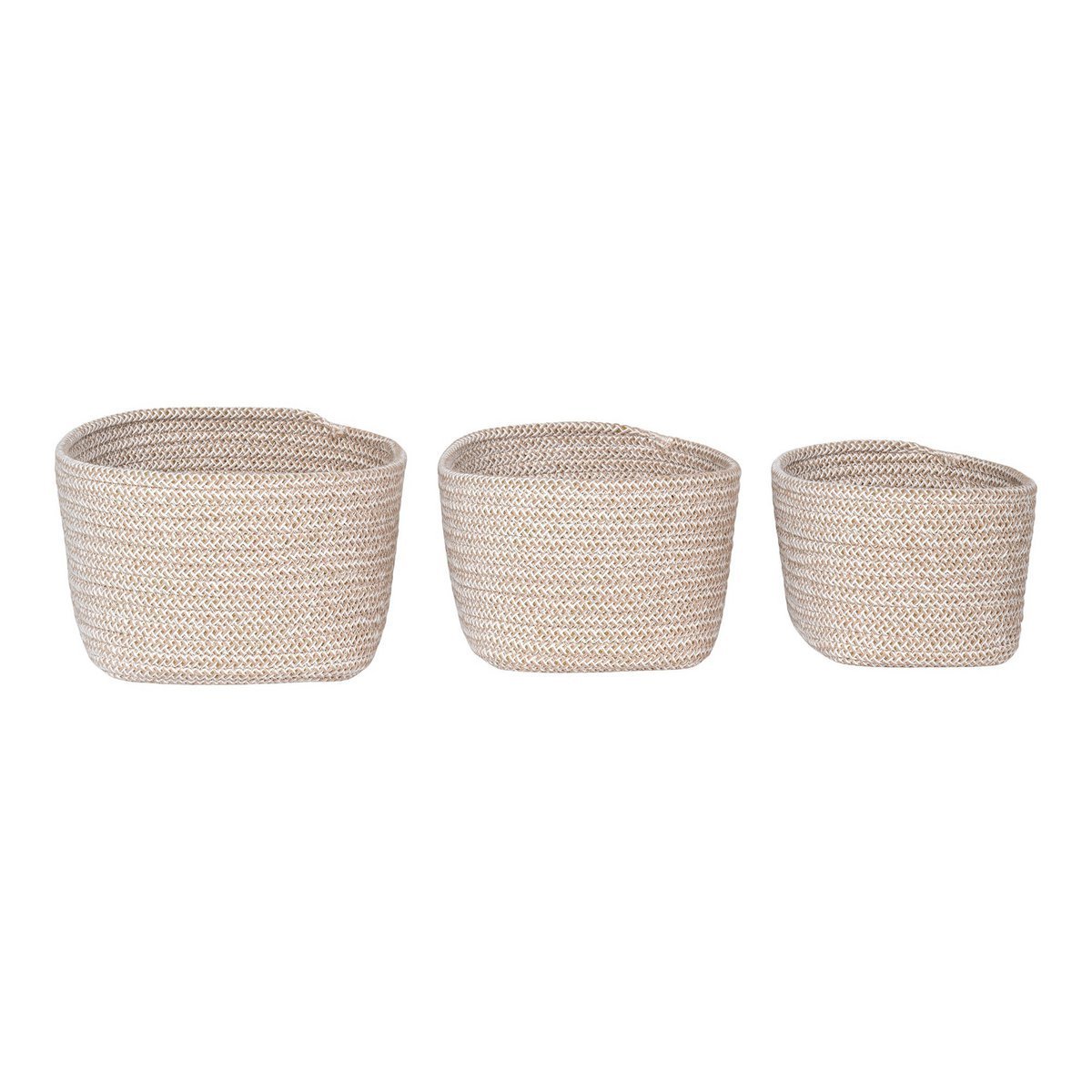 House Nordic ApS - Cadima Basket - Mand, katoen, beige, set van 3 - Deco Delights