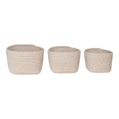 House Nordic ApS - Cadima Basket - Mand, katoen, beige, set van 3 - Deco Delights