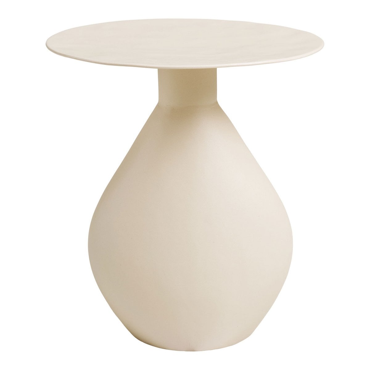 House Nordic ApS - Calais Bijzettafel, metaal/email, gebroken wit, ø36x40 cm - Deco Delights