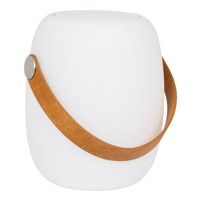 House Nordic ApS - Cardiff LED Lamp - Lamp met riem, oplaadbaar, bluetooth-luidspreker, wit - Deco Delights