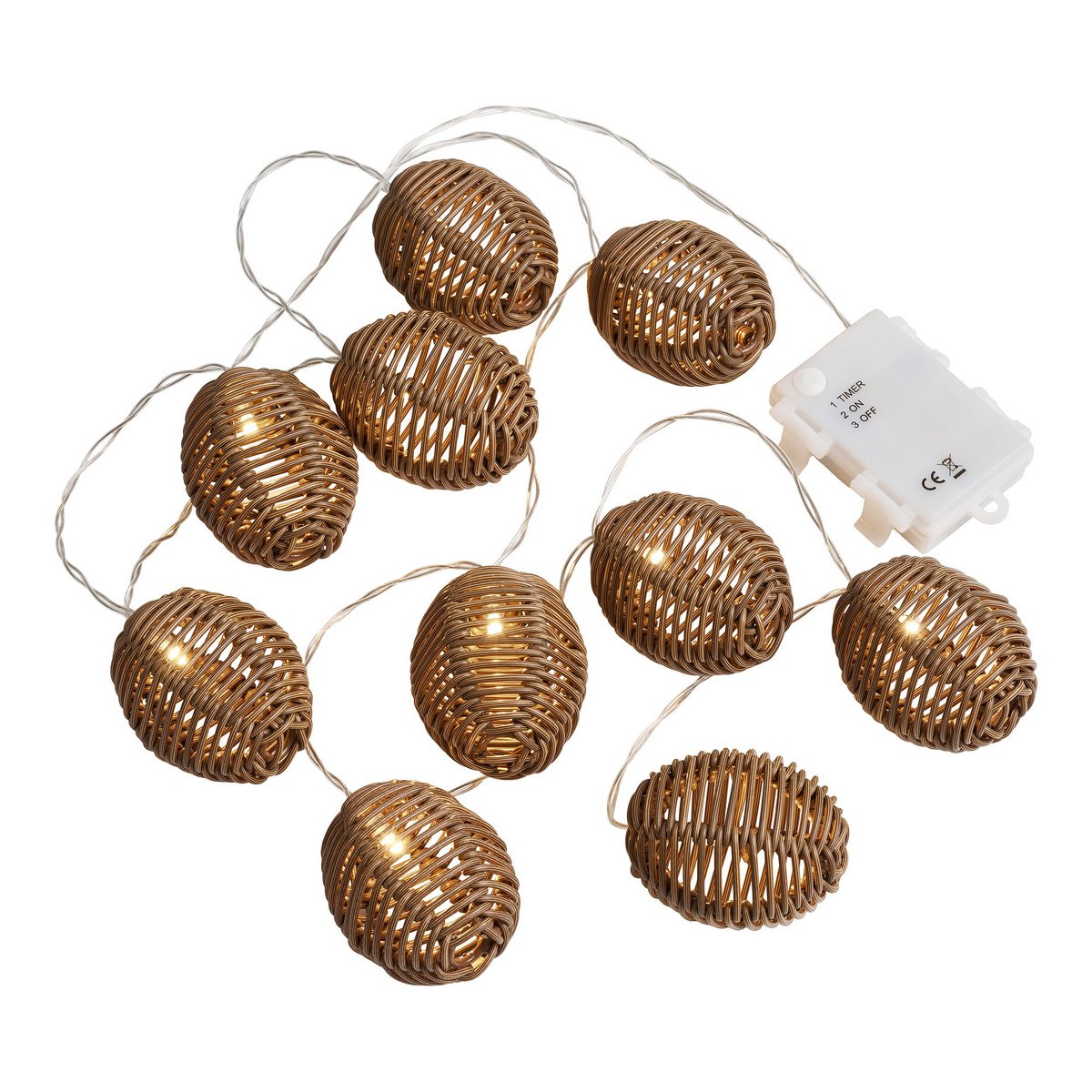 House Nordic ApS - Carlisle LED Lichtslinger, polyrotan/metaal, natuur/zwart - Deco Delights