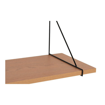House Nordic ApS - Chiba Wandplank - Wandplank, essenfineer, zwart stalen frame, 120x29 cm - Deco Delights